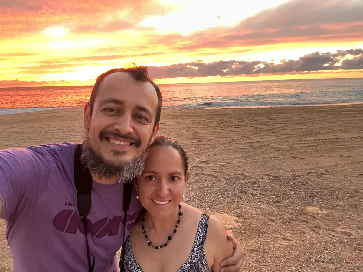 en la playa